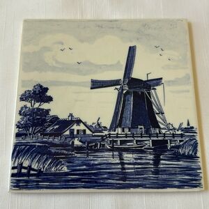 Delft Holland 6x6 Blue Windmill Tile